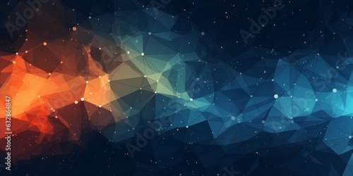 Abstract Polygonal Background with Blue and Red Tones, Generative AI © ParinApril