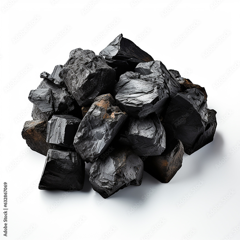  charcoal isolated on white background. Made with generative ai