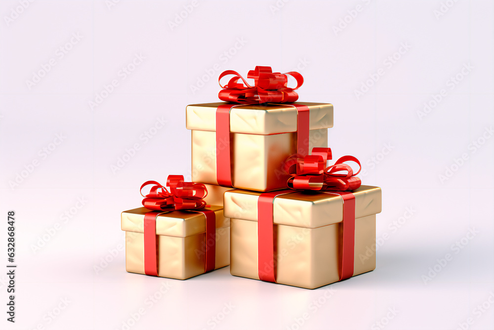 Obraz premium Christmas gifts on a white isolated background. AI generated