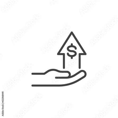 Increased profits line icon