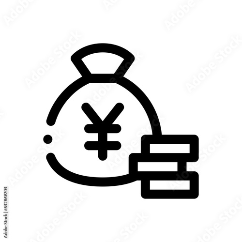 money bag line icon