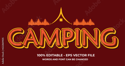Yellow Camping text effect premium editable