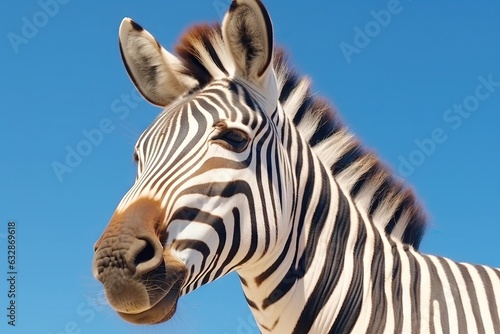 Close up of zebra in the desert