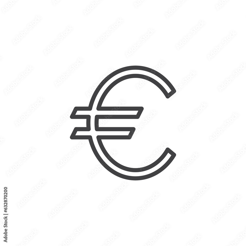 Euro sign line icon