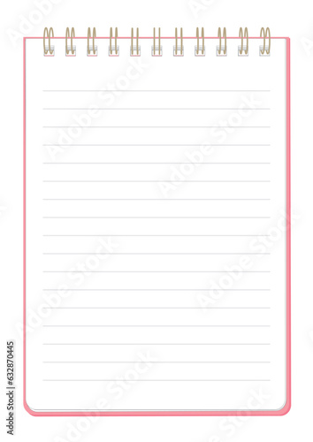 メモ帳（ピンク）のベクターイラスト