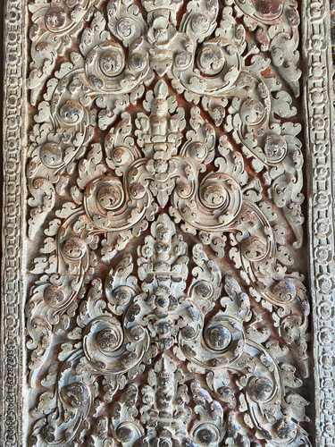 Angkor Wat Archaeological Site, Cambodia, Stone Relief Detail