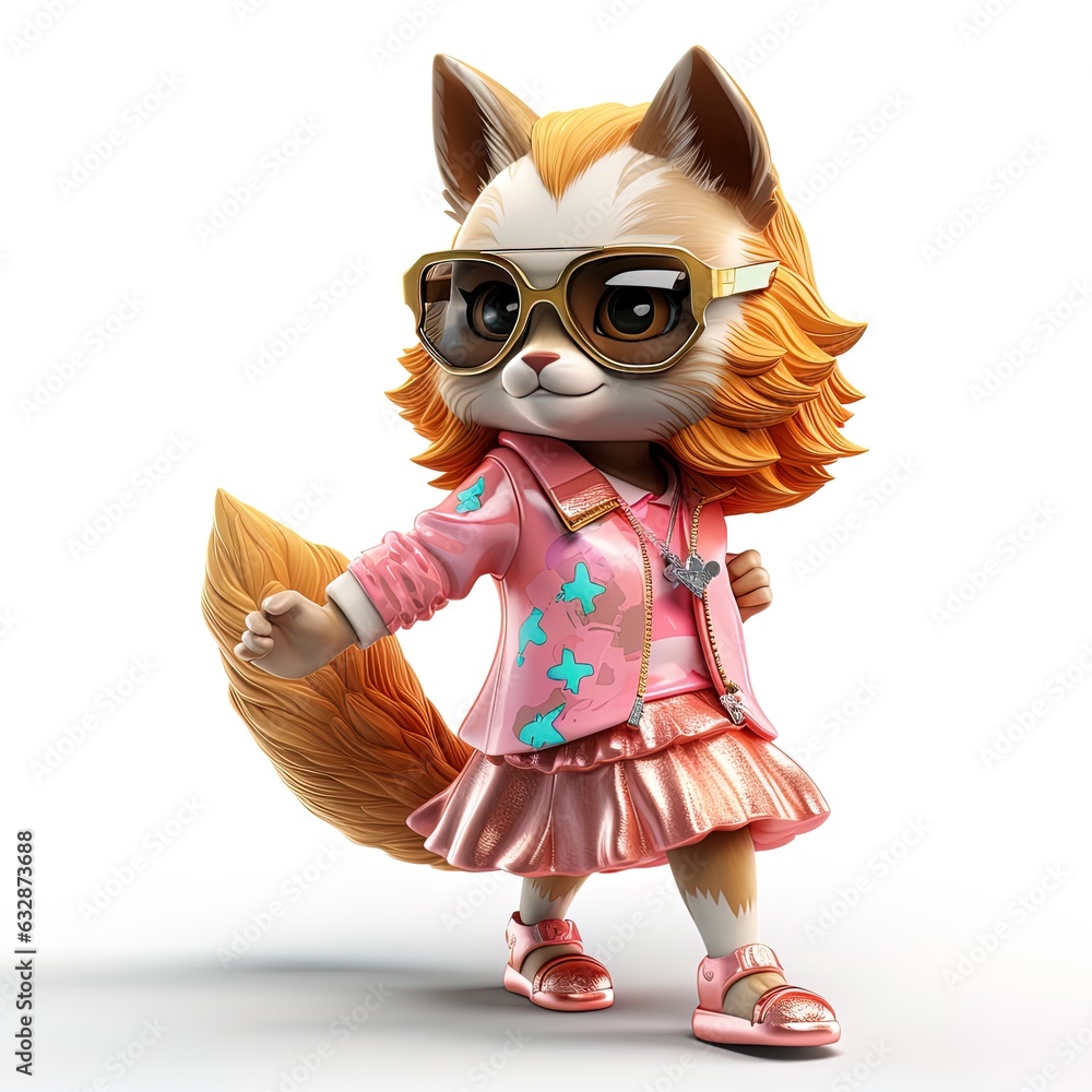 cool swag cat cartoon character