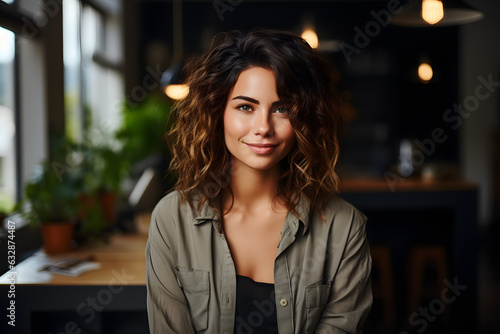 Simple Elegance: Attractive Smiling Woman in Jeans with Arms Folded, Embracing a Minimalist Approach