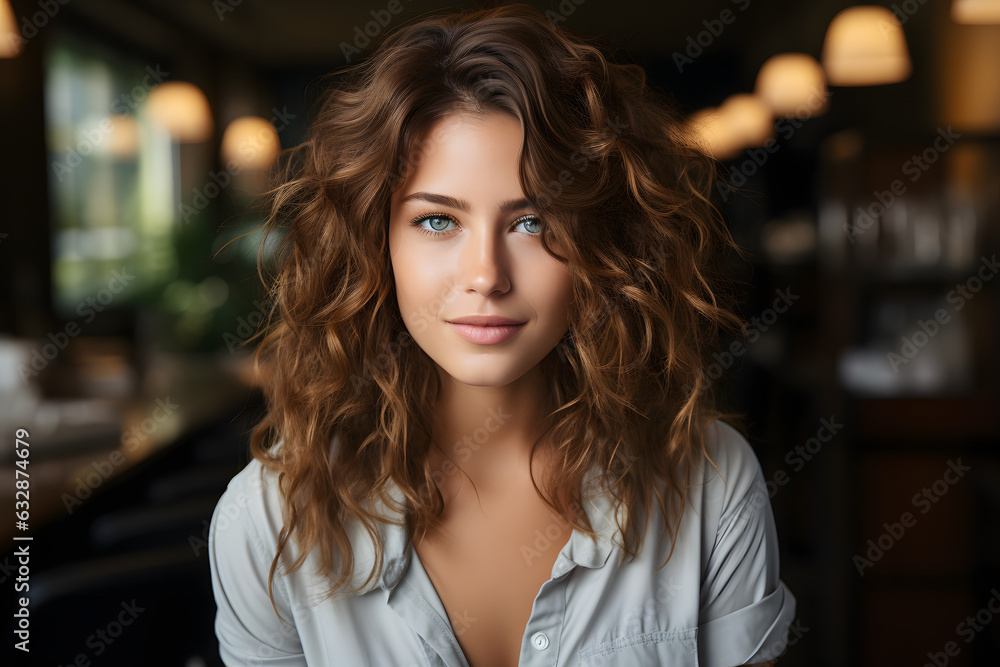 Simple Elegance: Attractive Smiling Woman in Jeans with Arms Folded, Embracing a Minimalist Approach Simple Elegance: Attractive Smiling Woman in Jeans with Arms Folded, Embracing a Minimalist Approach