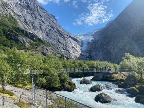 Briksdal glacier and its surroundings, Norway.