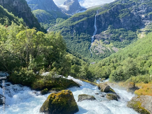 Briksdal glacier and its surroundings, Norway.