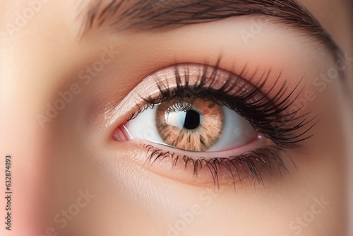 Gorgeous Gaze Macro Fashion of Beautiful Female Eye - Close-up Detail. Generative Ai © AIstudio1
