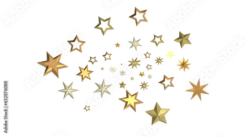 Fotografie A Shower of Golden Stars: Captivating 3D Illustration Takes You to a Celestial R