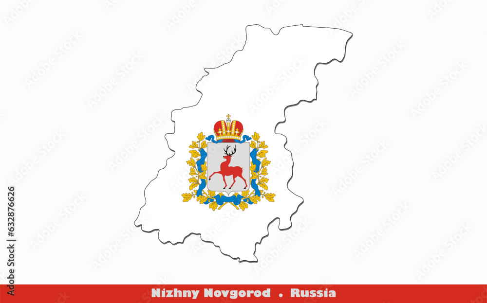 Nizhny Novgorod Flag -  Political divisions of Russia (EPS)