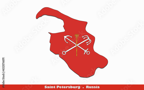 Saint Petersburg Flag -  Political divisions of Russia (EPS)