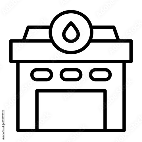 Firehouse, fire hall, fire department, fire brigade, fire headquarters. icon