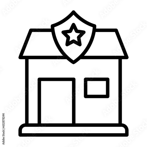 Police department, police precinct, law enforcement station, cop shop, police headquarters. icon