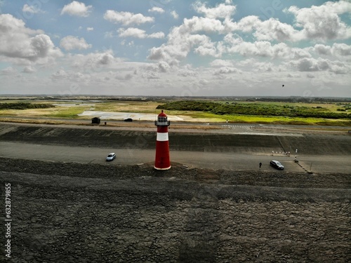 Droneshot, lighthouse Westkapelle