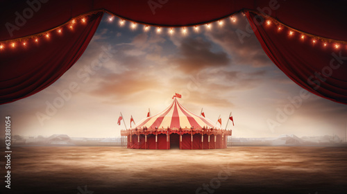 Fotografie, Obraz Circus frame background circus tent background