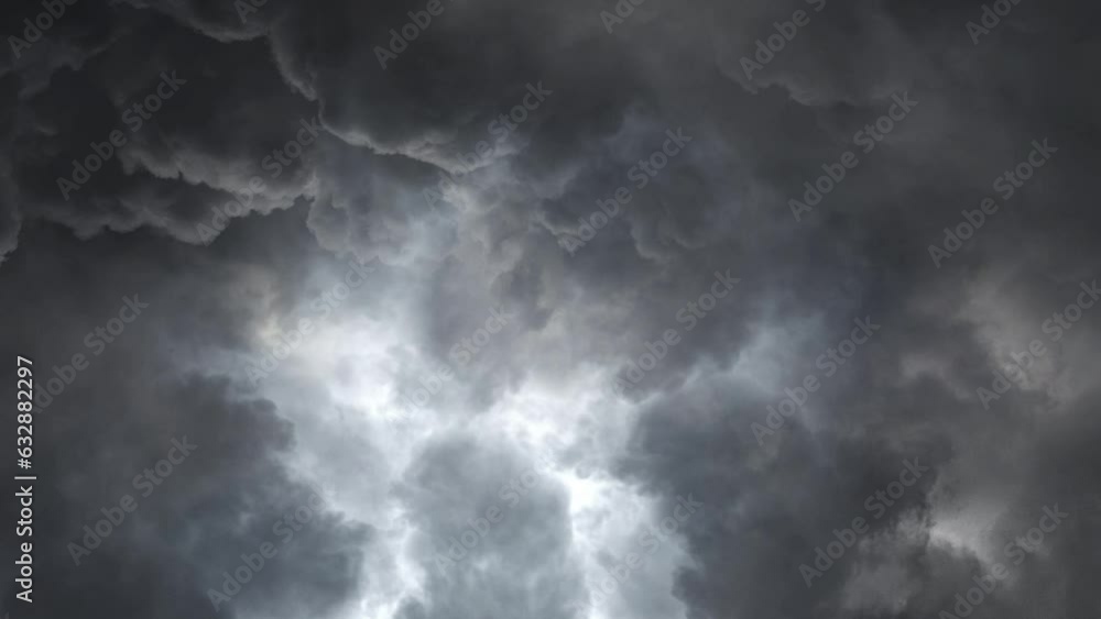 Thunderstorm dark clouds with lightning 4k. Thunderstorm dark clouds with lightning 4k.