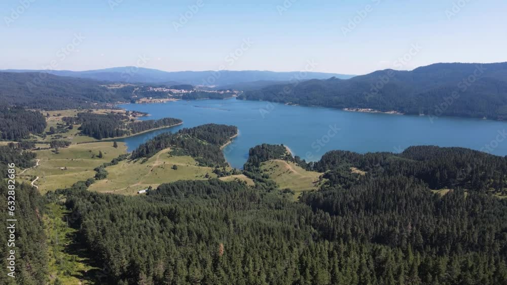 Aerial Summer view of Dospat Reservoir, Smolyan Region, Bulgaria Aerial Summer view of Dospat Reservoir, Smolyan Region, Bulgaria