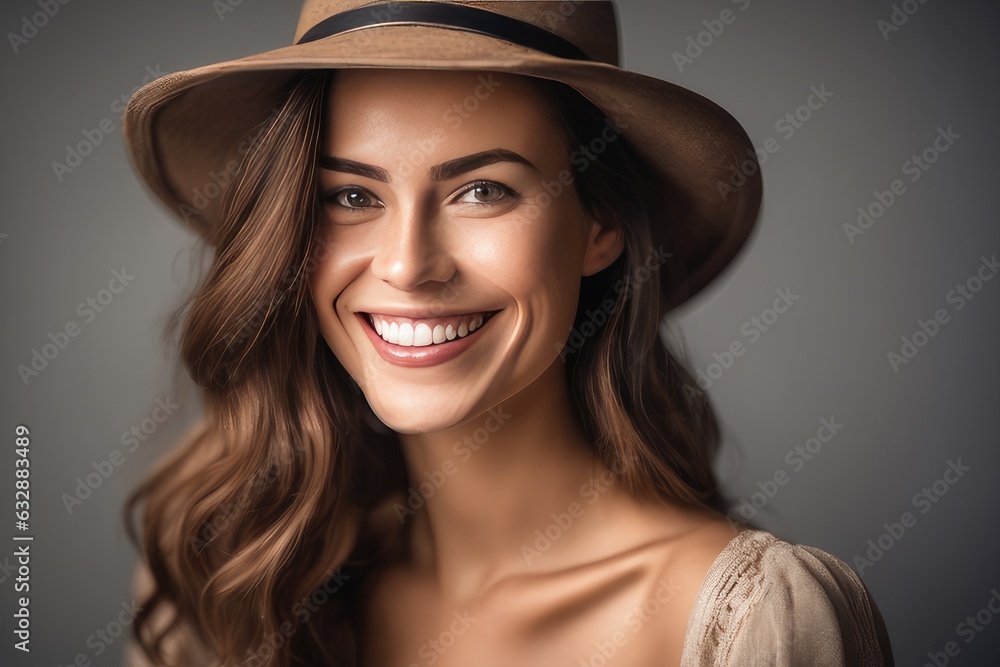portrait of a woman in a hat portrait of a woman in a hat