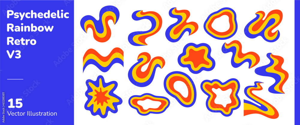 Obraz premium Psychedelic Retro Rainbow 3