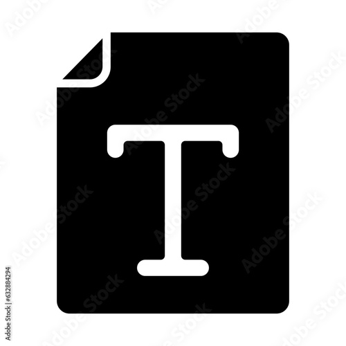 Written content, words, characters, written material, textual information icon