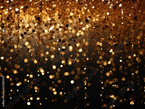 Glitter shine lights background. silver and light gold christmas background. Generative ai