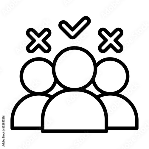 Selecting, picking, deciding, opting, electing icon