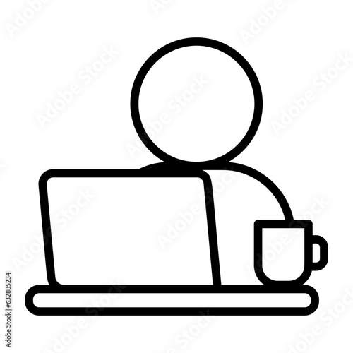 Independent contractor, self employed, gig worker, solo professional, freelance worker icon