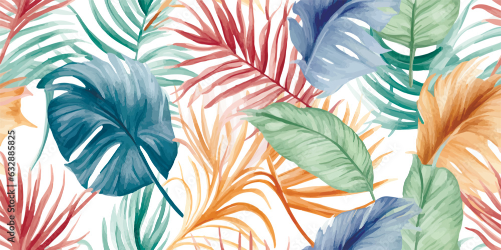 Beautiful autotraced vector seamless pattern with hand drawn watercolor ...
