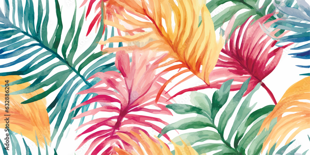 Beautiful autotraced vector seamless pattern with hand drawn watercolor ...