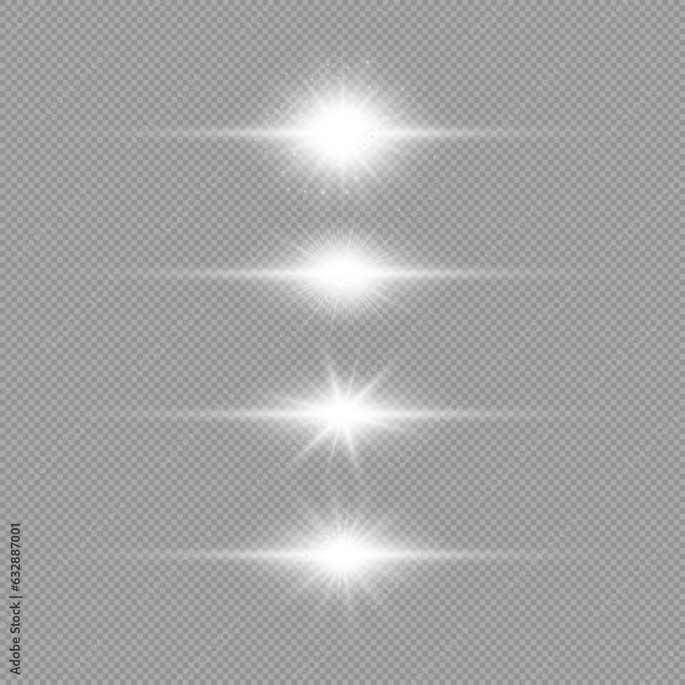 White horizontal light effect of lens flares White horizontal light effect of lens flares