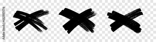 Black brush cross symbol