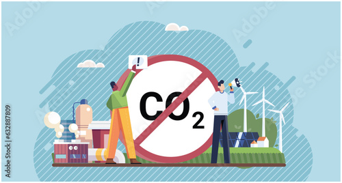 Earth day. Global warming, greenhouse, melting ice, earth pollution and disaster. Air pollution from factories and CO2 emissions. Saving the planet, World Environment Day. Green energy