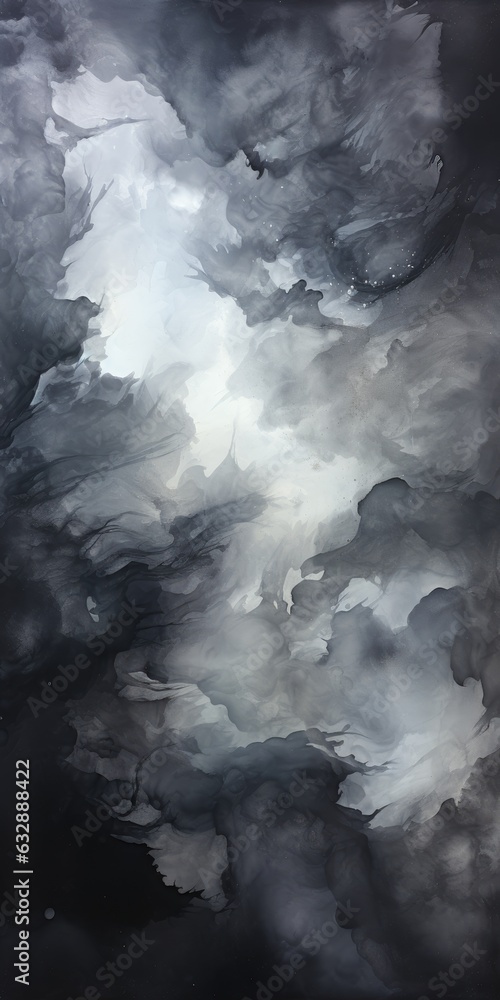 Black abstract watercolor background ai generated