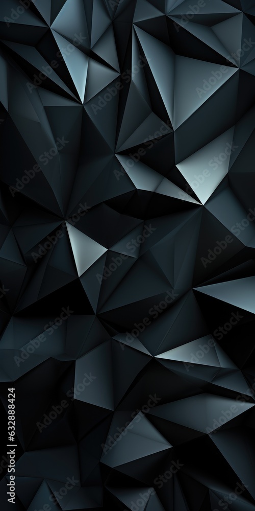 Black dark 3d low poly geometric background Black dark 3d low poly geometric background