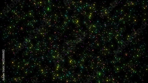 Emerald Night Sky Animated Glittering Stars