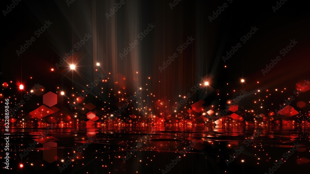 Lights on red and black background ai generated