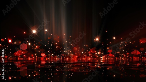 Lights on red and black background ai generated © Tymofii
