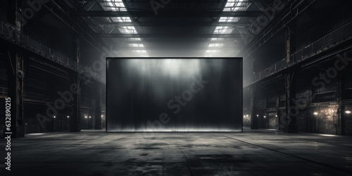 Modern spacious industrial big blank display ai generated
