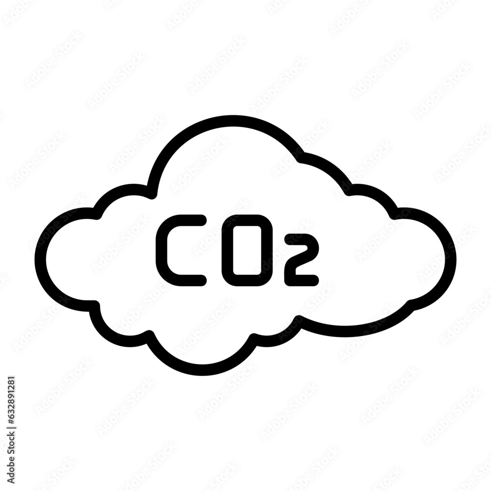 Carbon dioxide, carbonic acid gas, greenhouse gas, CO2 gas, carbon oxide icon Carbon dioxide, carbonic acid gas, greenhouse gas, CO2 gas, carbon oxide icon