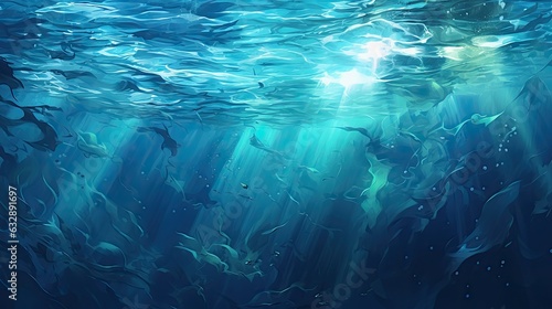 Abstract water background. Sea underwater view.