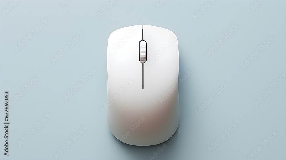 Sleek and modern computer mouse, top down view Sleek and modern computer mouse, top down view