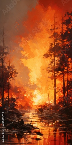 Forest in fire