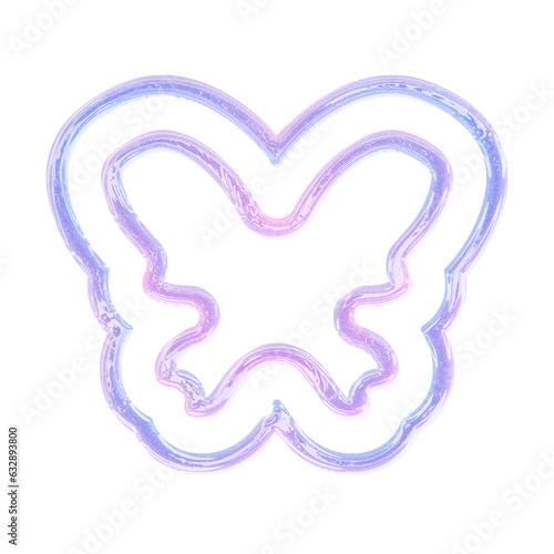 Wallpaper Mural Butterfly Y2K element with pastel hologram holographic chrome 3d effect Torontodigital.ca