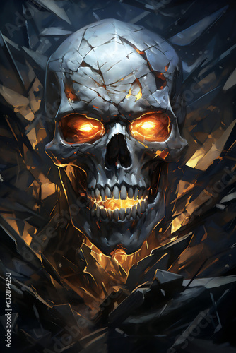 scary halloween skull - generative ai
