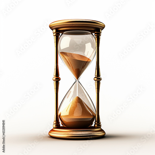 Hourglass, sand glass isolated on white background. Made with generative ai