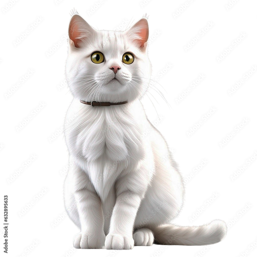 Cute cat isolated on transparent background